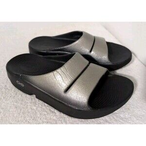 OOFOS Ooahh Luxe Recovery Slide Women's Size 6 Latte Sandal